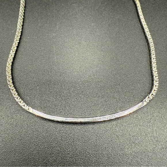 Monet Silver Bar Choker Collar Necklace - Picture 6 of 12